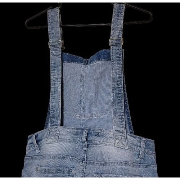 Wallflower Denim Blue Distressed Overalls - Picture 4 of 6